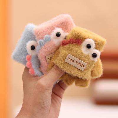 Niedliche Babyhandschuhe Winter Warm Plüsch Junge Mädchen Säugling Fäustlinge Cartoon Kleinkind Kinder Outdoor Halbfinger Klappabdeckung Handschuhe