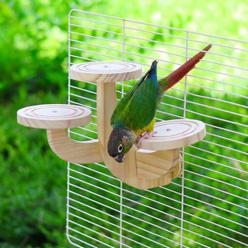 Parrots Ladder Wooden Bird Perch Stand Wear Resistant Parrot Perch Platform Small Pet