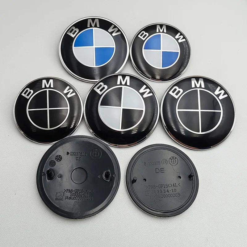 2pcs ABS 74mm 82mm BMW Hood Emblem Car Front Bonnet Logo Trunk Cover Badge For BMW E39 E46 E30 E36 G20 E87 E60 E90 Accessories