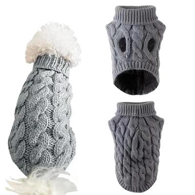 Winter Dog Clothes Chihuahua Soft Puppy Kitten Kitten High Collar Solid Color Design Sweater Fashion Clothing for Pet Dogs Cats