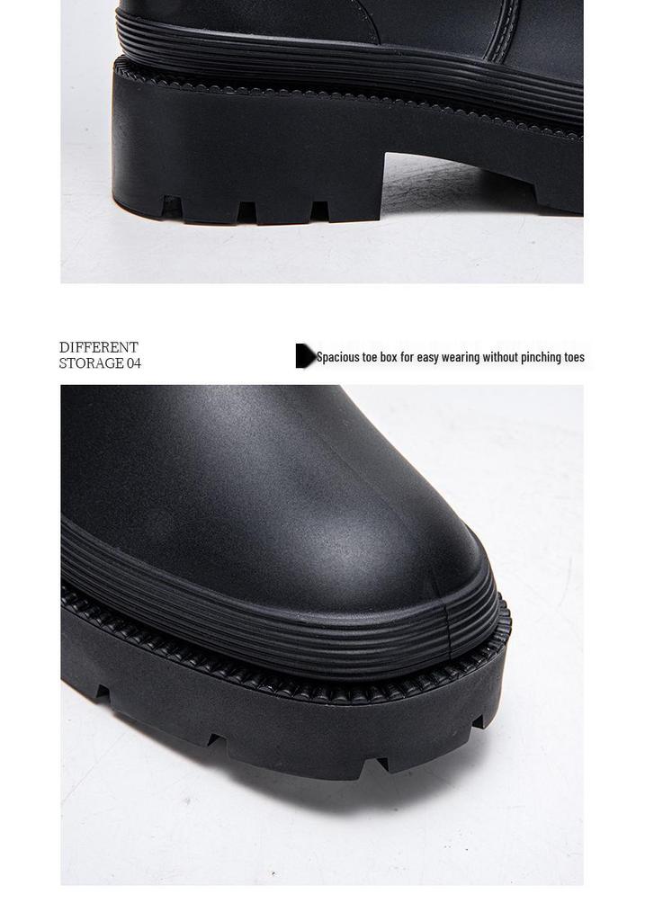 Stivali da Pioggia Impermeabili Antiscivolo Alti da Donna con Fibbie - Alla Moda, Versatili, Suola Spessa, Scarpe da Esterno Transfrontaliera per Adulti.