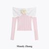 Mandy Zhang French Style Detachable Long Sleeve Knit Top