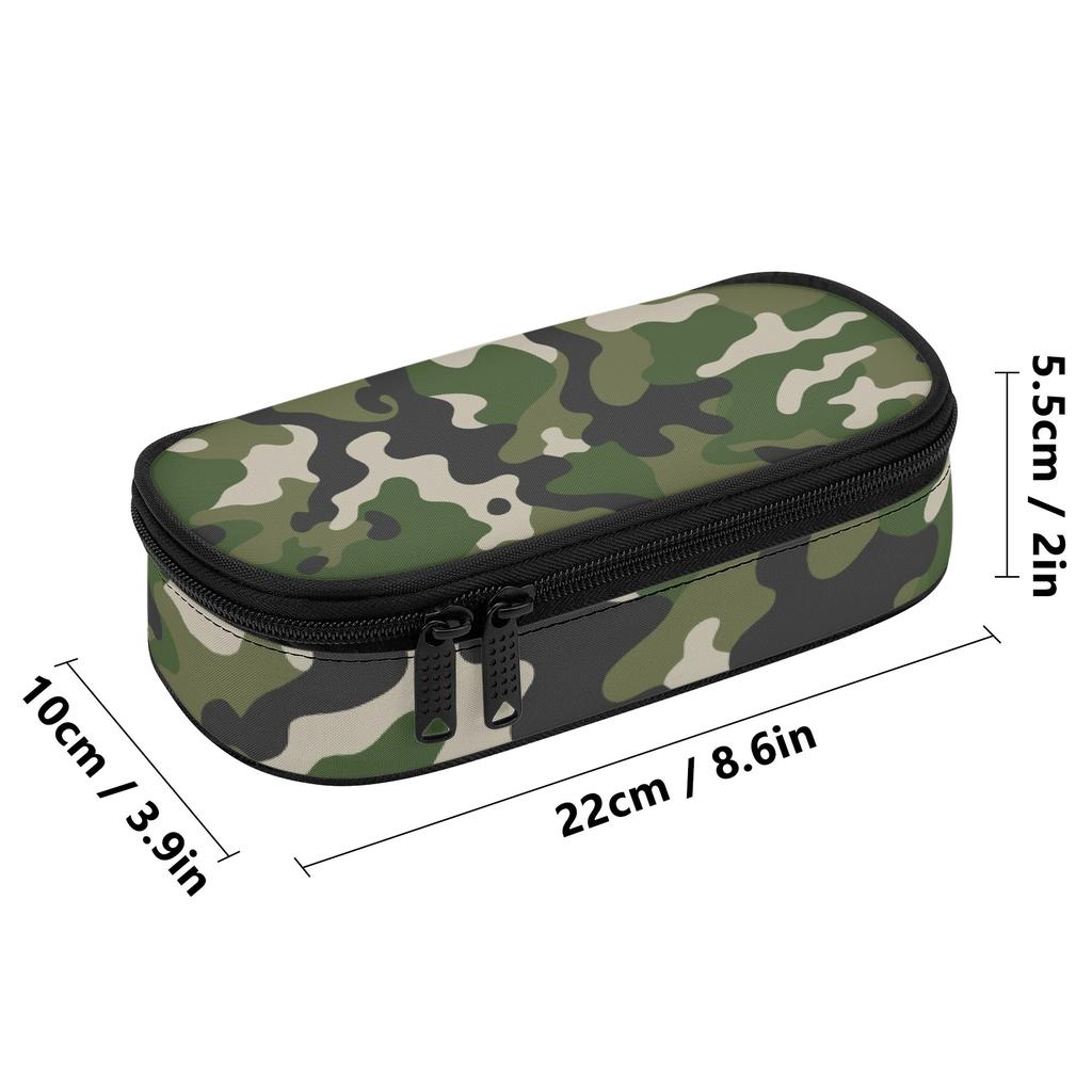 Pencil Pouch Multi Compartment Zipper Closure 300D Polyester with Mesh Pocket Removable Divider and Pen Slots for Students