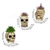 Skull Planter Decorative Resin Craft Outdoor Creative Balcony Decoration Skeleton Flower Pot for Garden Yard Artistic Home Decor