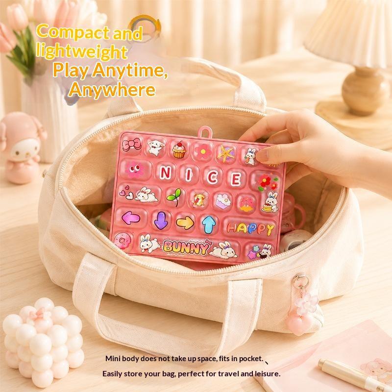 Portable Fidget 26 Grid Keycap Clicker Anti Stress Decompression Button Keychain for Kids Adults Party Favors Gift