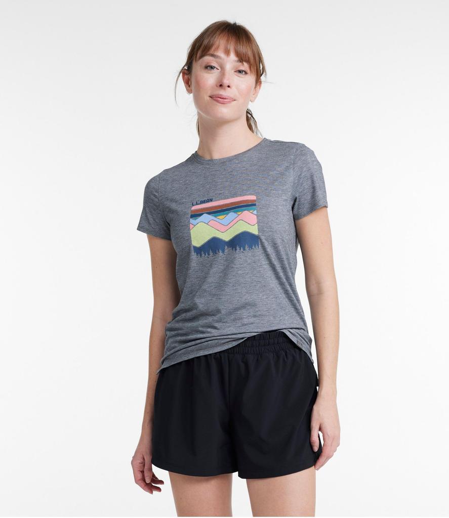 LL Bean Everyday Sunsmart Short Sleeve US Size Rose Shadow Katahdin 1000216974 Women's Tee, Graphic, Fit, Regular, L, Logo, Multicolor,