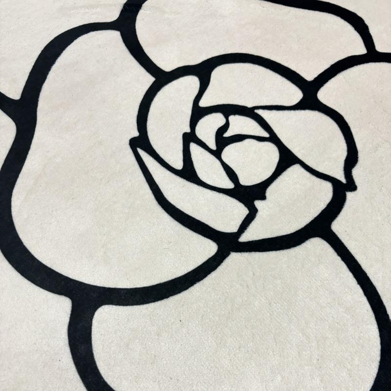 Personalized Design Camellia Flower Fluffy Carpet Bathroom Absorb Foot Mat Non-slip Floor Mat Home Decor Minimalist Bedroom Rug