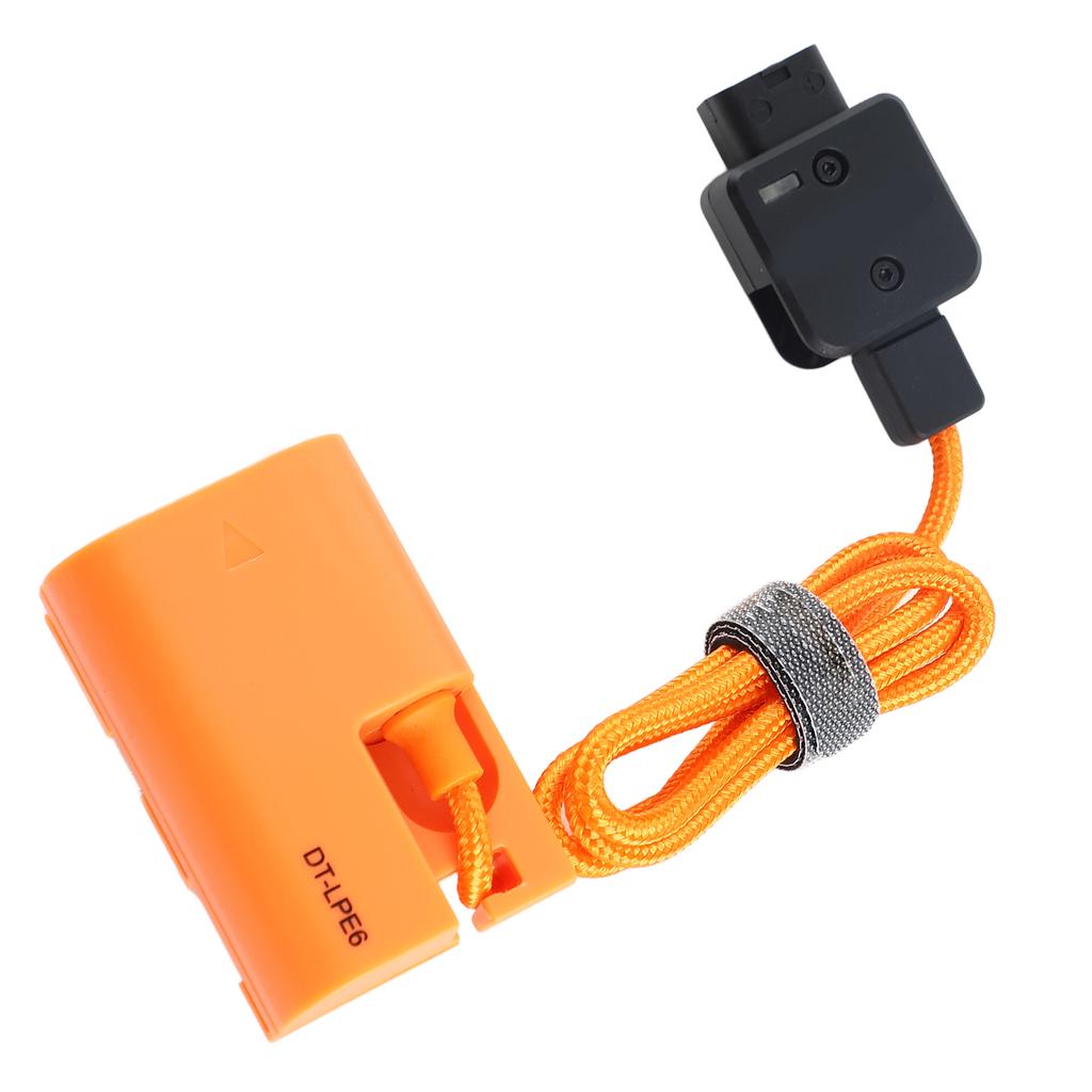 ZGCINE DT LPE6 D Tap To LP E6NH Dummy Battery with Braided Wire DC Coupler Accessory for Canon R R5 R6 R5 C R7 R6 Mark