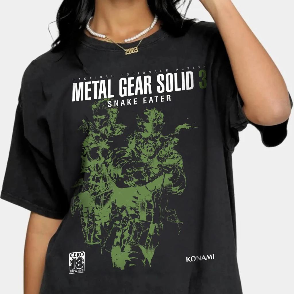 Metal Gear Solid 3 Snake Úžasná Trička z Čisté Bavlny S Kulatým Výstřihem Upřímný Dárek Metal Gear Solid Hra Kreativní Letní Tričko