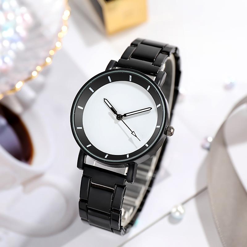 Women's Simple Temperament Glow Steel Band Men's Quartz Wrist Watch