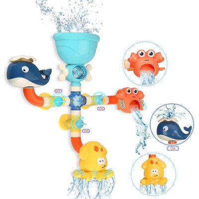 Jouets de Bain pour Bébé Baignoire Tuyaux DIY Tubes Moment du Bain Jeu d'Eau Pulvérisation Natation Jouets de Salle de Bain pour Tout-Petits Enfants Cadeaux Cadeau d'Anniversaire