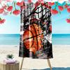 Basketball Print Beach Towel, Large Soft Quick Dry Towel for Beach Camping Swimming