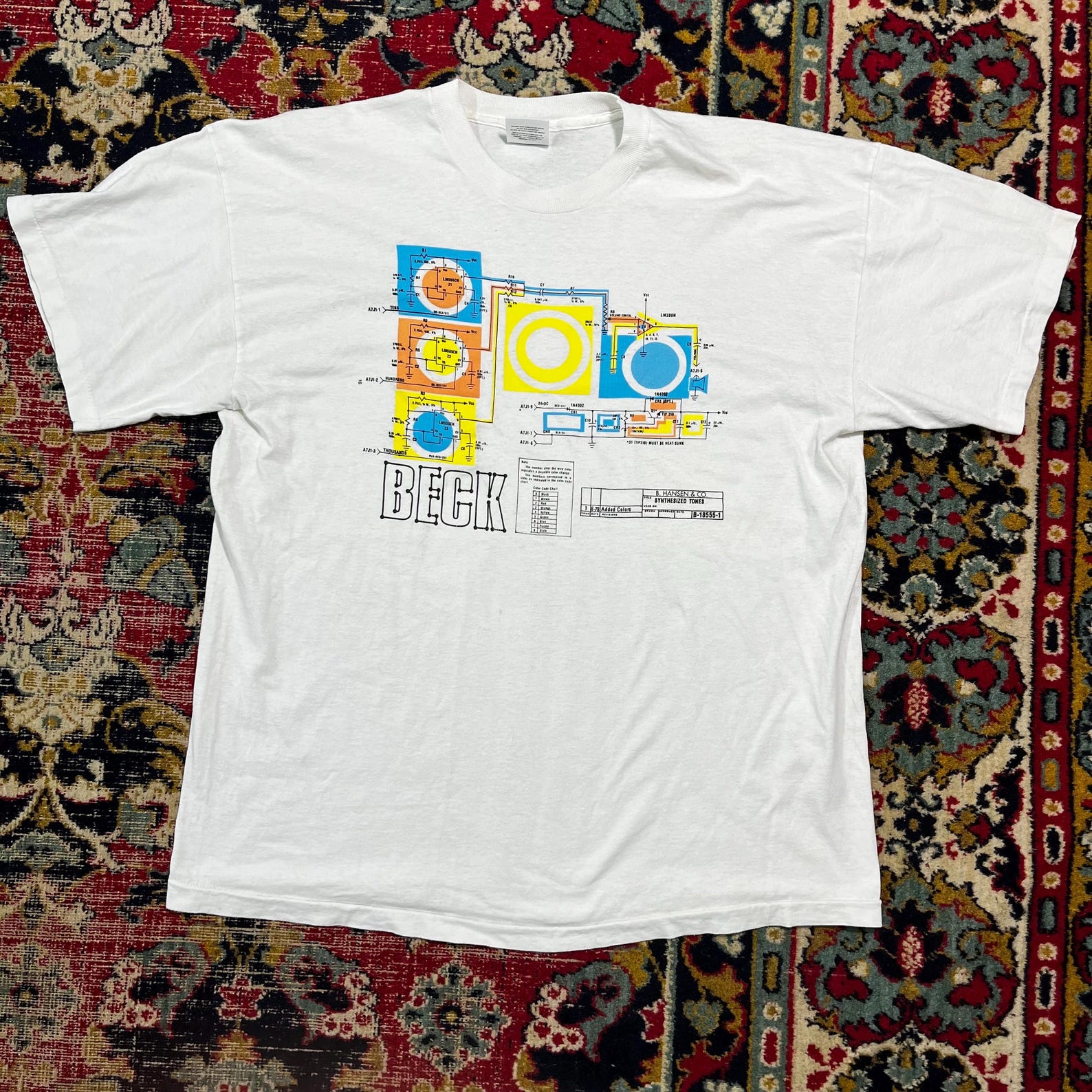 Vintage Beck Tour T-Shirt 90s Band Tee Graphic Print Rare Size XL M