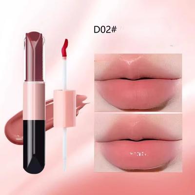 Heißer Doppelend-Lipgloss Vollglanz Spiegel und Matt Samt Lipgloss Anti-Flecken Kosmetik Lipgloss Langzeitfarbe und Feuchtigkeit