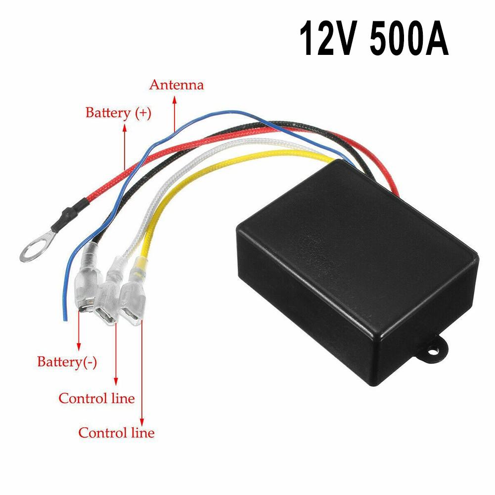 Contactor 12V 500A Releu solenoid de control troliu Recuperare la distanță fără fir dublă