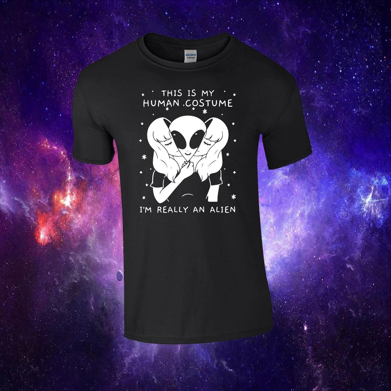 This Is My Human Costume Alien UFO UAP Gift Adults/Kids Unisex Top T-shirt L