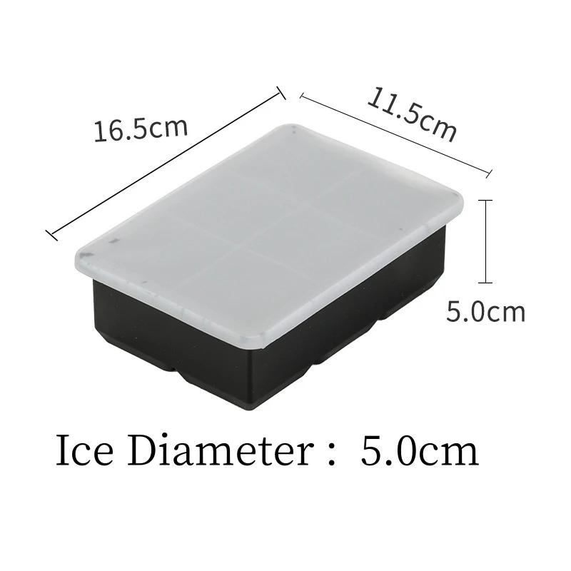 1-3PCS Silicone Ice Mold Tray for Whiskey Cocktails Wine Soup Ice Cream BPA Free Easy Release Reusable Freezer Kitchen Gadget