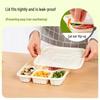 Temeiju Eco-Friendly 4-Compartment Corn Starch Meal Prep Containers with Lids (50 Sets)