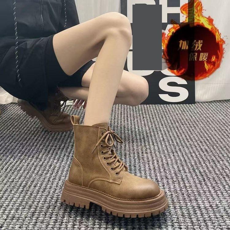 

ботинки мартин на толстой подошве женские ботинки из хлопка на толстом каблуке осень и зима новые универсальные бархатные термо локомотивные короткие ботинки женские 40