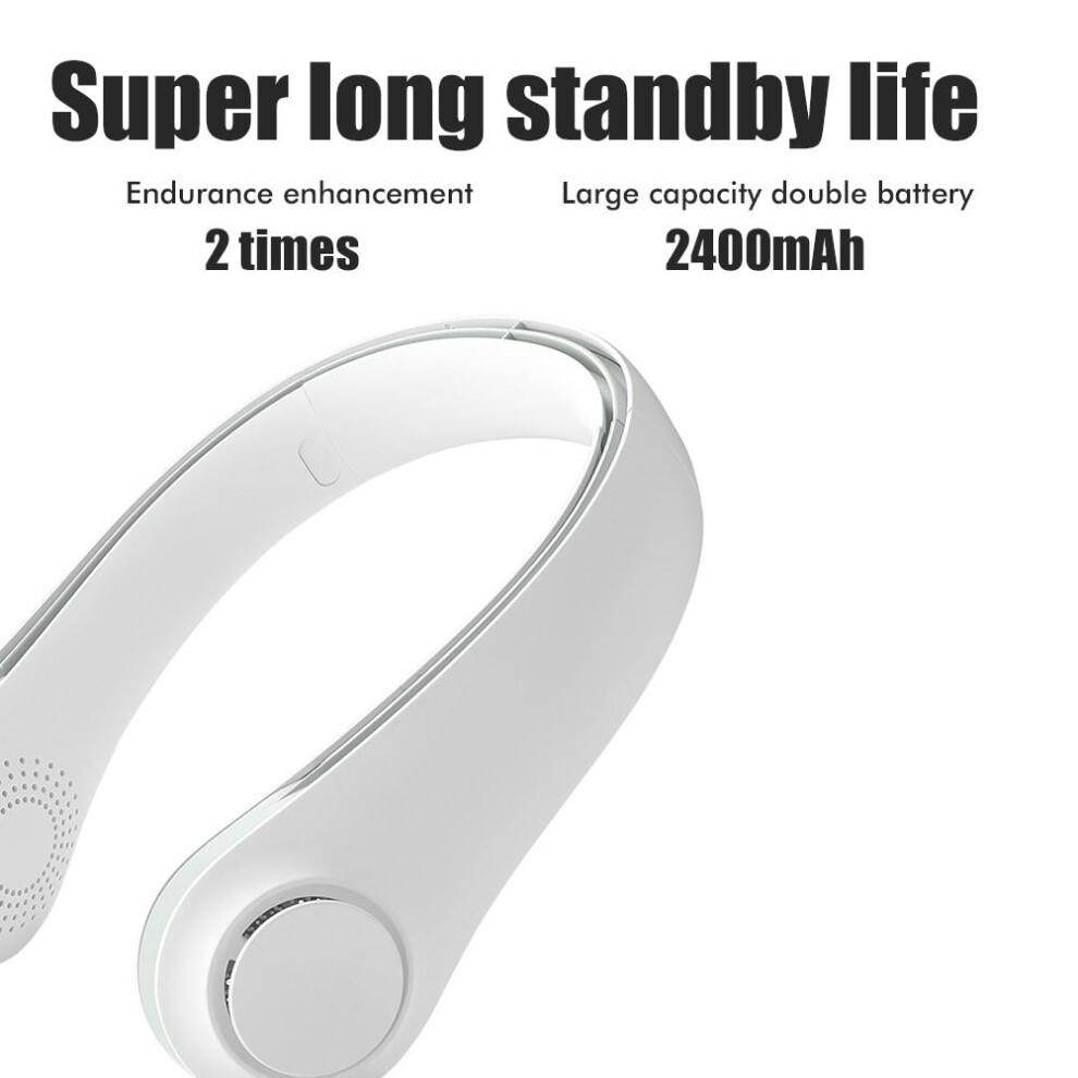 Portable Bladeless Neck Fan, USB Rechargeable Personal Cooling Fan with 360 Cooling and 3 Speeds, Hands Free Wearable Fan for Outdoor Sports Home