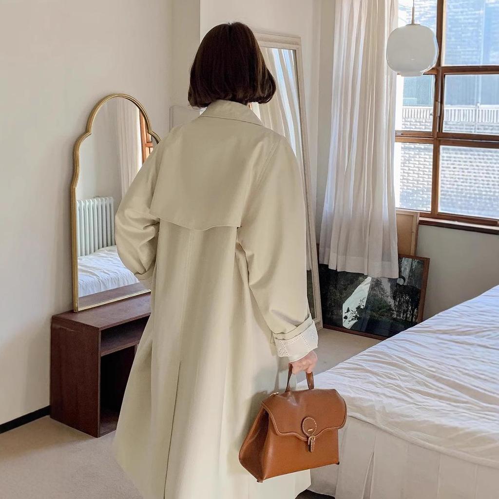 2025 Pre-Sale: Women's Off-White Long Loose Trench Coat for Spring