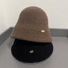 Bucket Hat Women's Autumn and Winter Plain Face Warm Bucket Hat Small Face Thickened Knitted Solid Color Simple Versatile Basin Hat