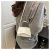 New Vintage Faux Leather Shoulder Bag for Women Solid Color Minimalist Niche Design Commute Handbag