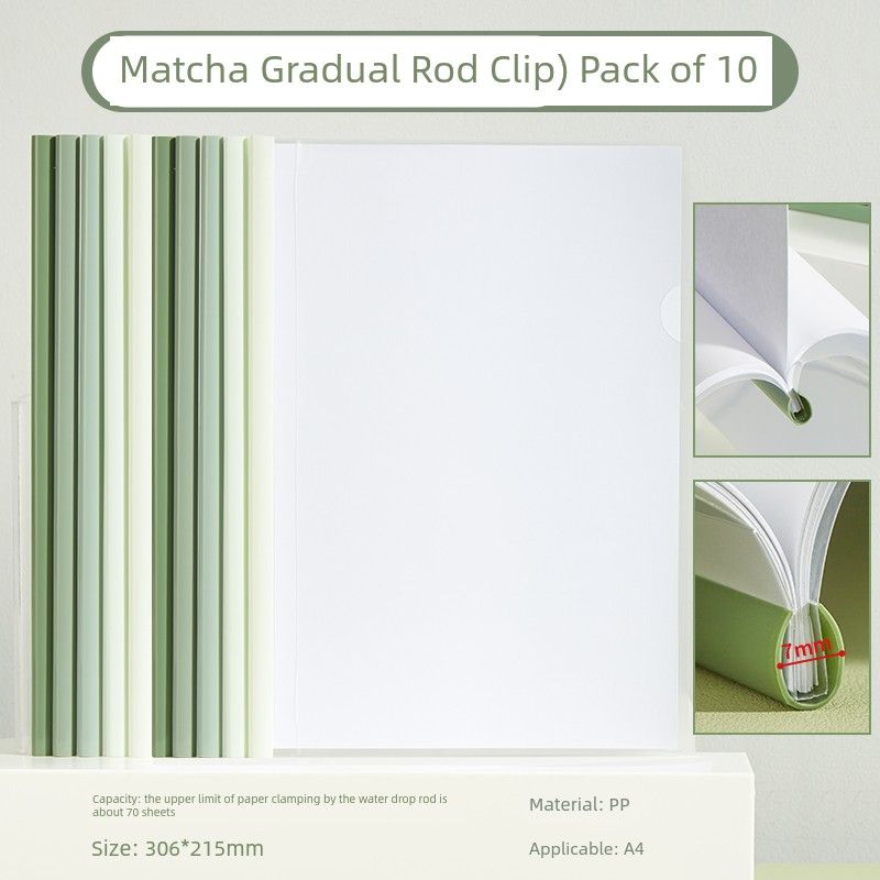 Grade Three Class Two File Insert Storage Tool Slide Grip Report Cover Matcha Gradient [10 Pieces]