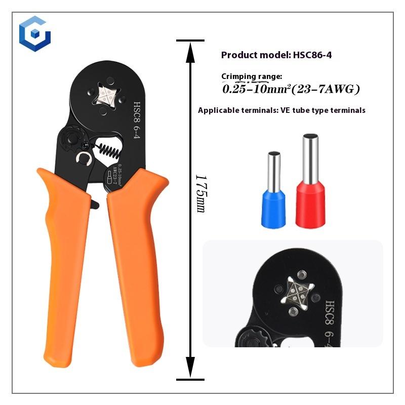 HSC86-6 AWG23-10 Crimping pliers pliers electrical pipe junction box mini pliers HSC8 6-6 0.25-6mm2  forceps  wire stripper