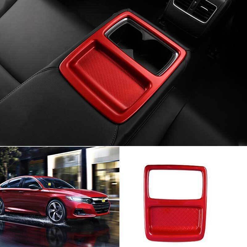 For Honda Accord 2018- ABS Glossy Red Inner Rear Water Cup Panel Cover Trim