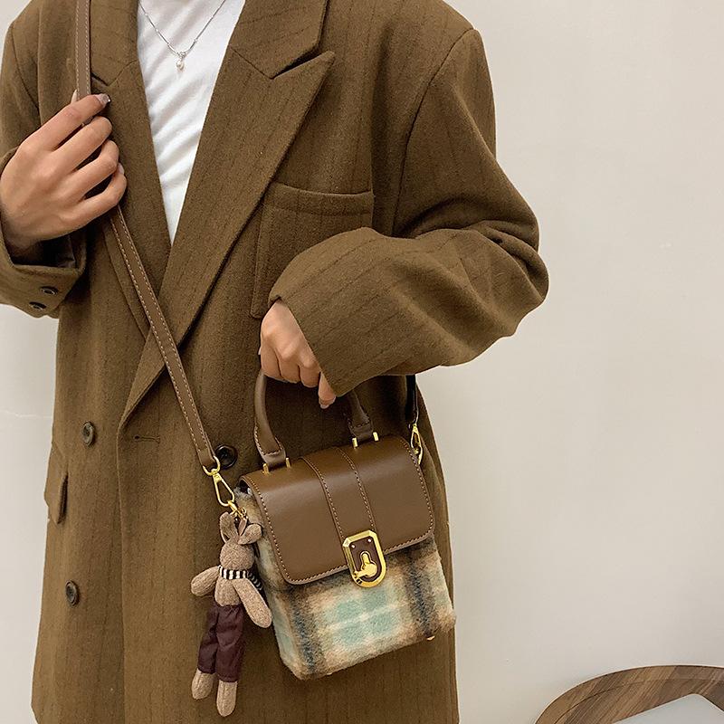 Damen High End Vielseitige Mini Karomuster Handheld Ein Schulter Umhängetasche