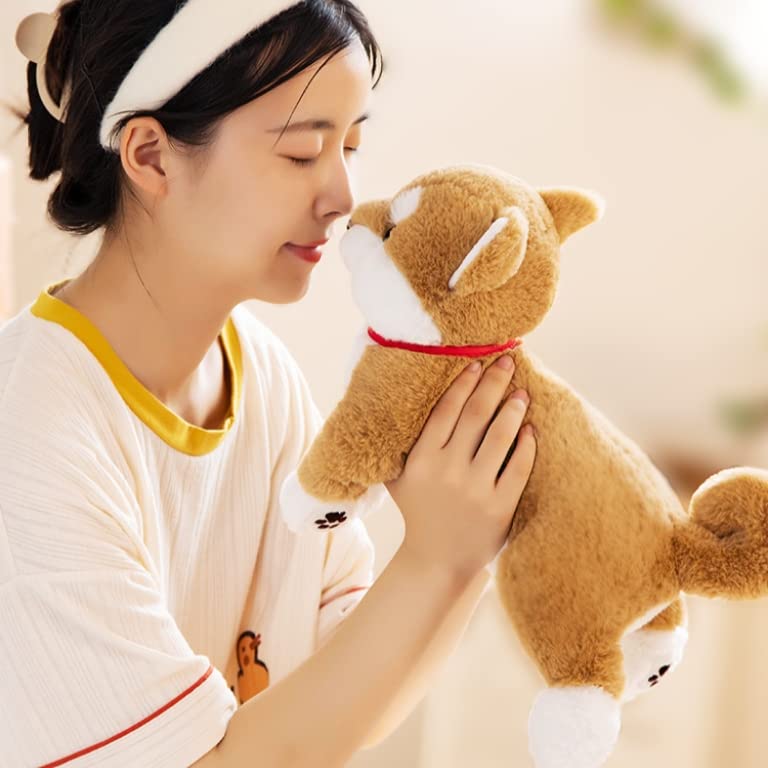 Acest Shiba Inu de 45cm este o pernă de pluș pufoasă, realistă, moale, care decorează camera copiilor.. Este un cadou elegant pentru ceremoniile de intrare la grădiniță,