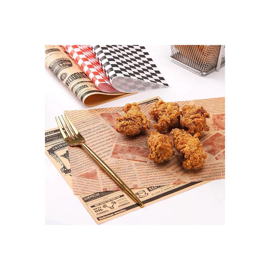 Olejový papír s vlastním vzorem | 50 kusů Vintage novinový vzor Prezentační papír | Vintage olejový papír