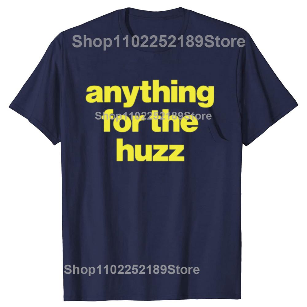 Roliga VAD SOM HELST FÖR HUZZ Grafiska T-shirts Herr Dammode Casual T-shirt 100% Bomull Lös Oversized T-shirt