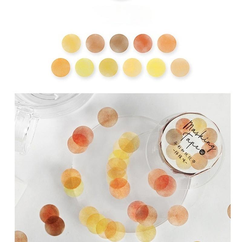 2 Rollen 14*14mm Hartbonbon Punktfarbe Washi Journaling Schreiben Erinnerung Washi Tape Deko Geschenk Etikett Ins Abdeckbänder Leicht zu reißen