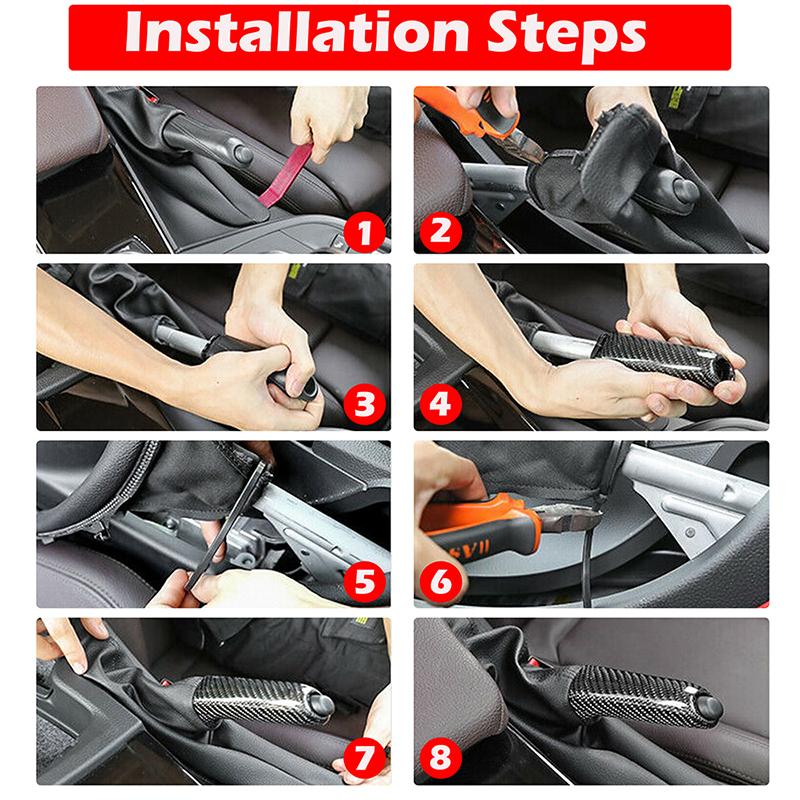 Carbon Fiber Pattern Hand Brake Lever Cover Shell Replacement Fit For E46 E60 E90 E92 F30 F32  F80 M4 M3 M2 Car Accessories