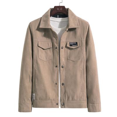 Spring and Autumn Jacket Men's Korean Edition Slim-fit Suede Jacket Men's Trend Simple Casual Lapel Tooling Clothes