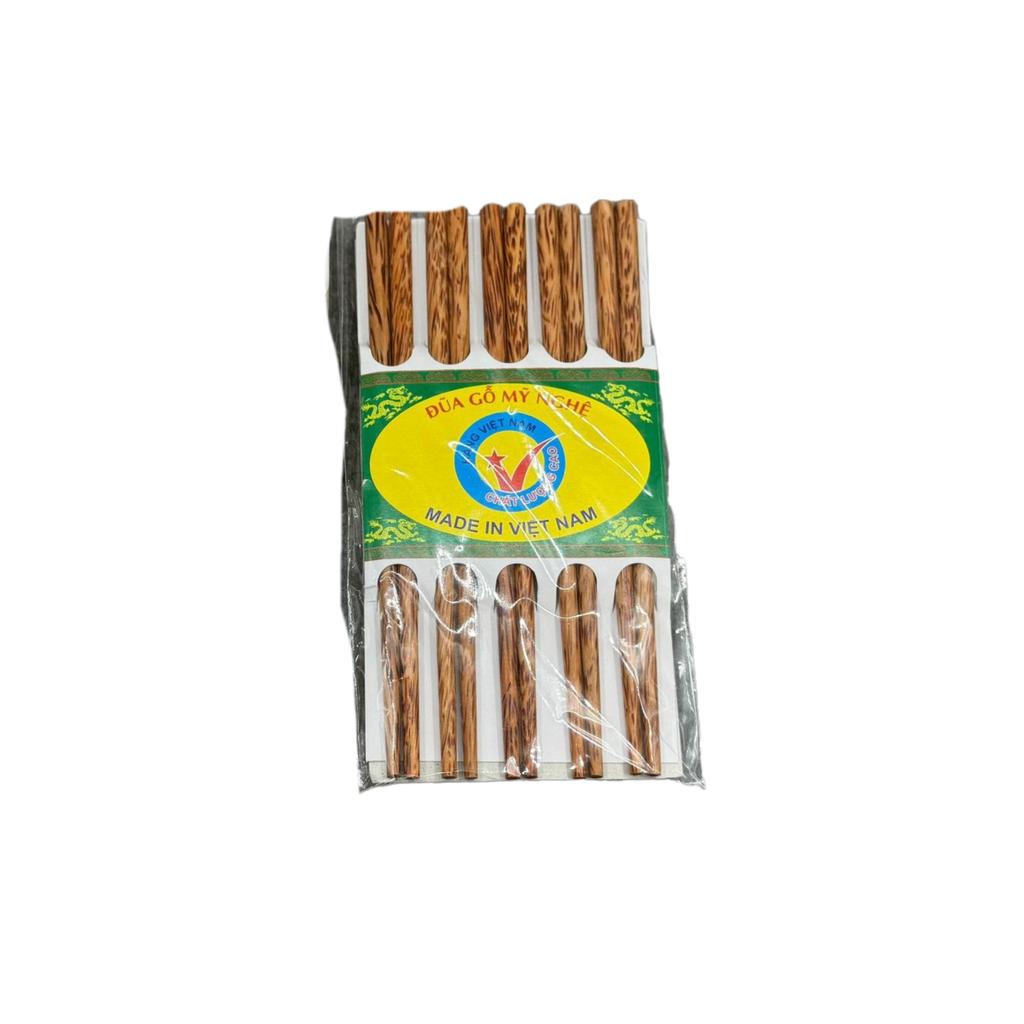 10 Pairs of Coconut Wood Home Chopsticks Natural Pattern Chopsticks  Dinner Parties Daily Family Use Chopsticks Feel Comfortable 19/25cm Length