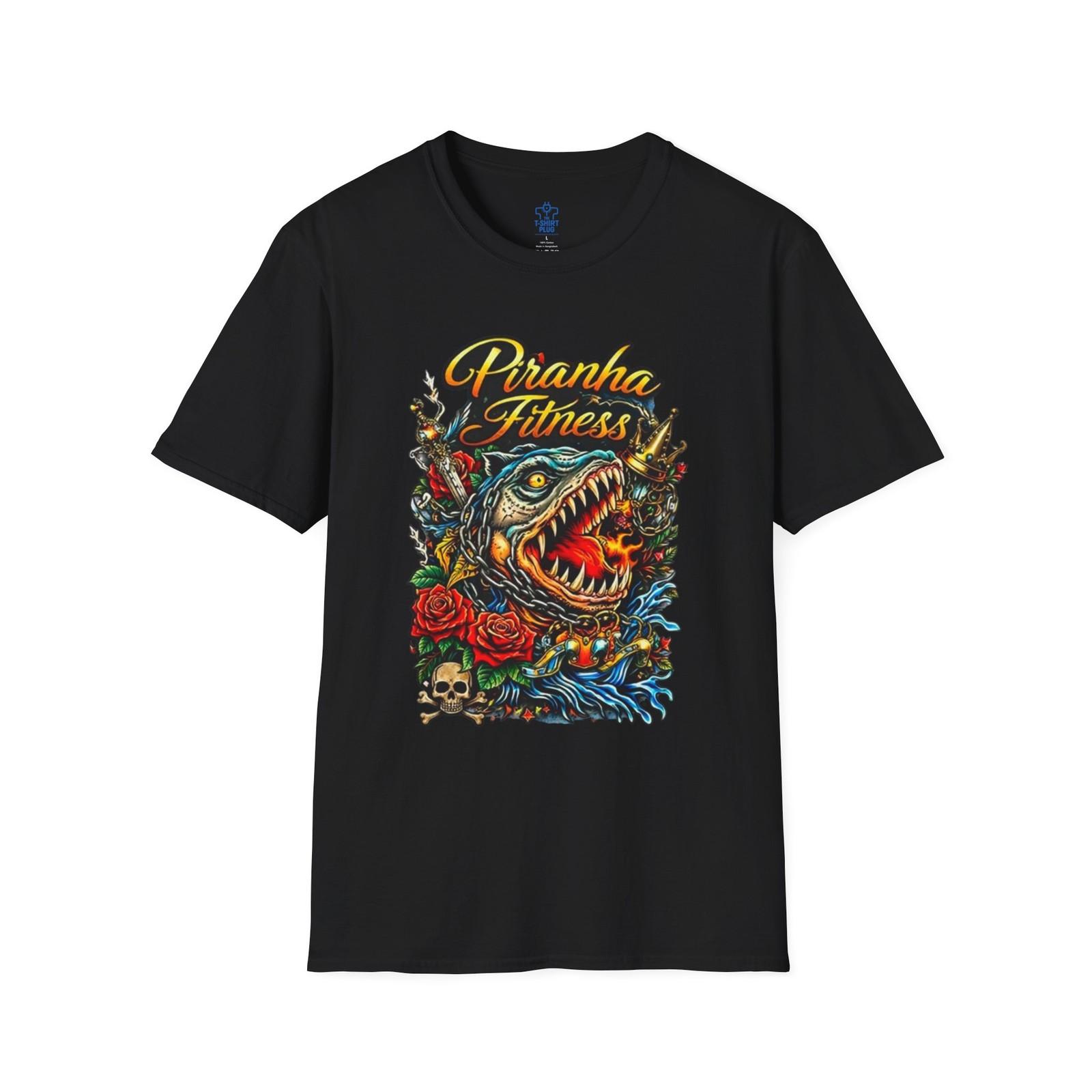 Piranha Fitness Logo T-Shirt | Casual Gym Tee S разноцветный