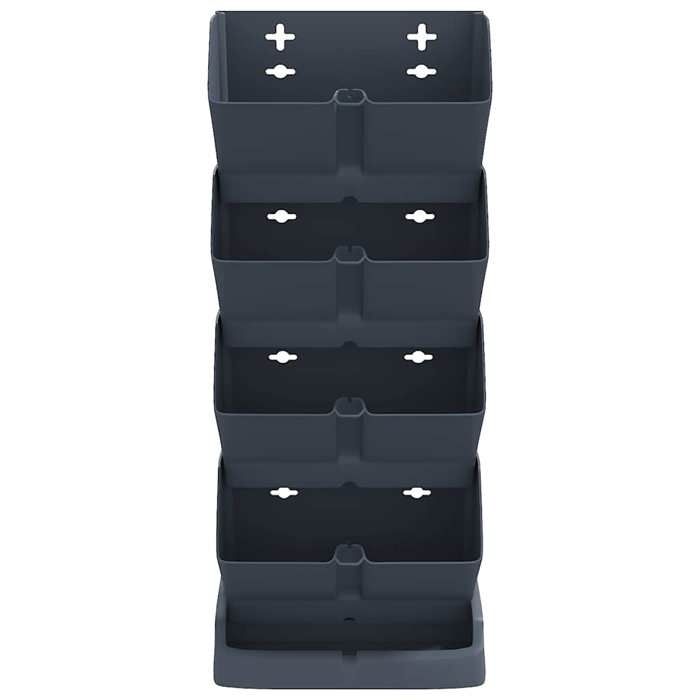 VidaXL Ensemble de jardinières verticales 4 pcs Anthracite PP, jardinière, boîte à fleurs, pot de jardin, lit surélevé 152207