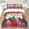3Pcs Christmas Village Scene Bedding Set Quilt Cover Pillowcase Home Christmas Halloween Gift 1 Duvet Cover 2 Pillowcase S183