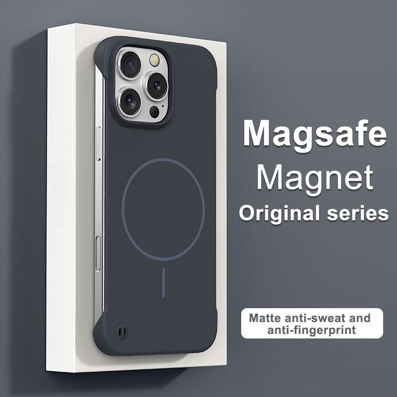 Frameless Solid Color Magnetic Case For iPhone 17 Air 16 16E 15 14 Plus 13 12 11 Pro Max XS X XR For Magsafe Ultra Thin PC Cover