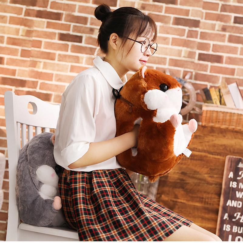 40Cm 3 In 1 Plush Hamster Hand Warmer Stuffed Mouse Hamster With Blanket Plush Toys Soft Kids Dolls For Girl Birthday Xmas Gift