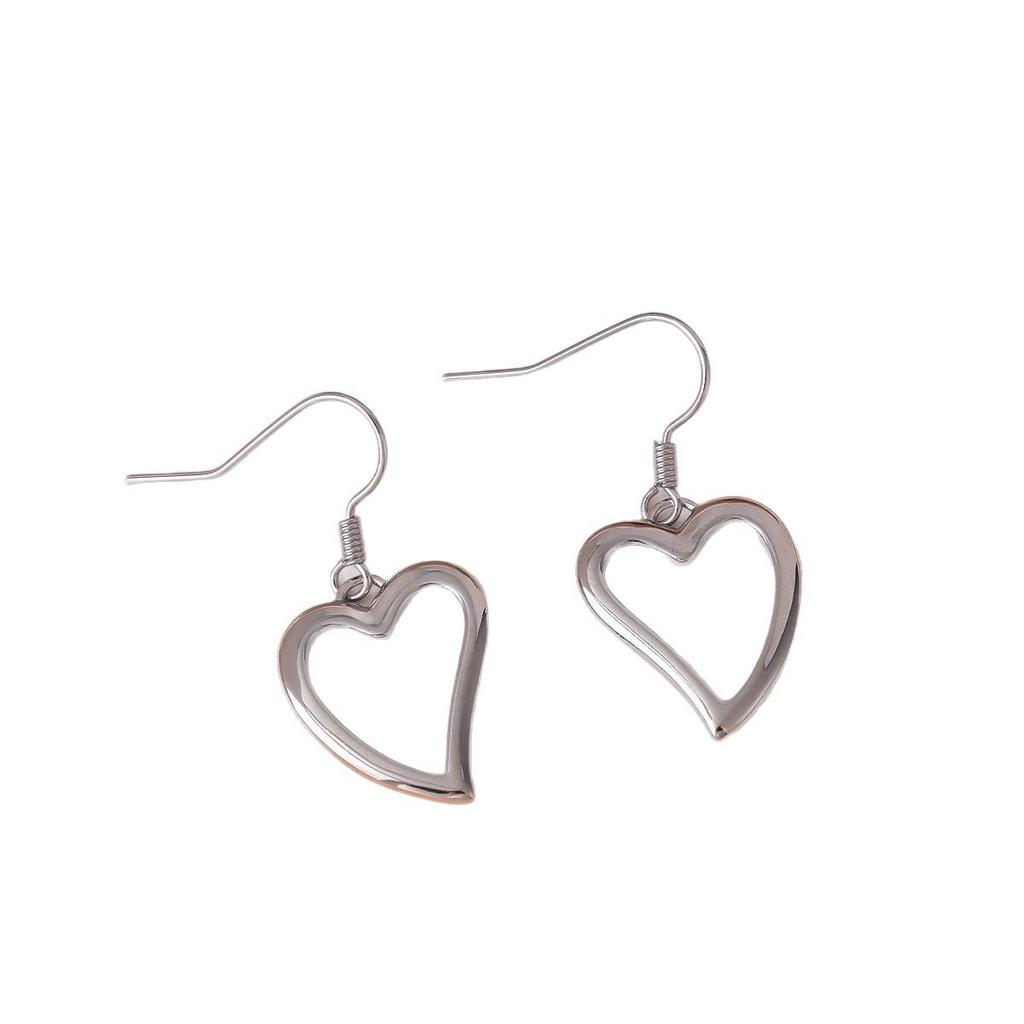 European Style Heart Hollow Ear Hook for Women - Fashionable, Versatile, Simple Peach Heart Earrings