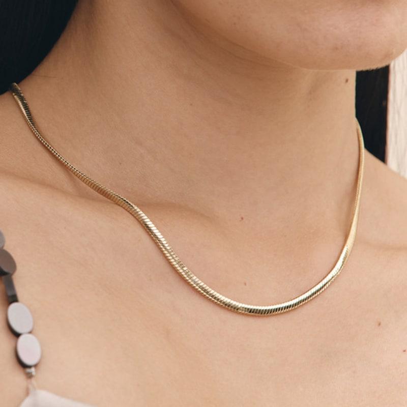 Hyeres-lor Essence (Y) Chevron Chain Necklace HL6N46636YB450