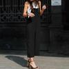 Women's Casual Summer Cotton Linen Loose Straight-Leg Overalls In Solid Colors