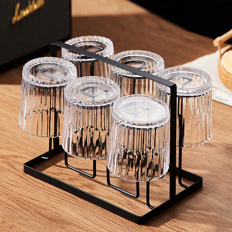 Zhuopu 300ml Vertical Ribbed Glass Beverage Cups - Set of 6