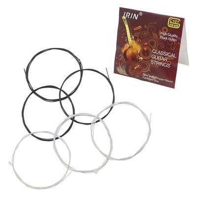 Schwarzer Nylonkern, versilberte Kupferumwicklung 1.-6(.028-.043) 6-teiliges Saitenset für klassische Gitarrensaiten