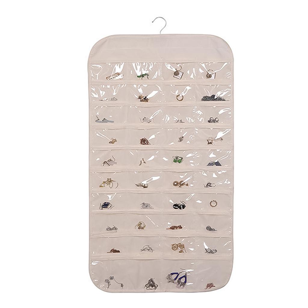 80 Fächer Doppelseitige Hängende Schmuckaufbewahrungstasche Klare Taschen Halskette Ohrringe Kleinkram Mitgliedskarten-Organizer