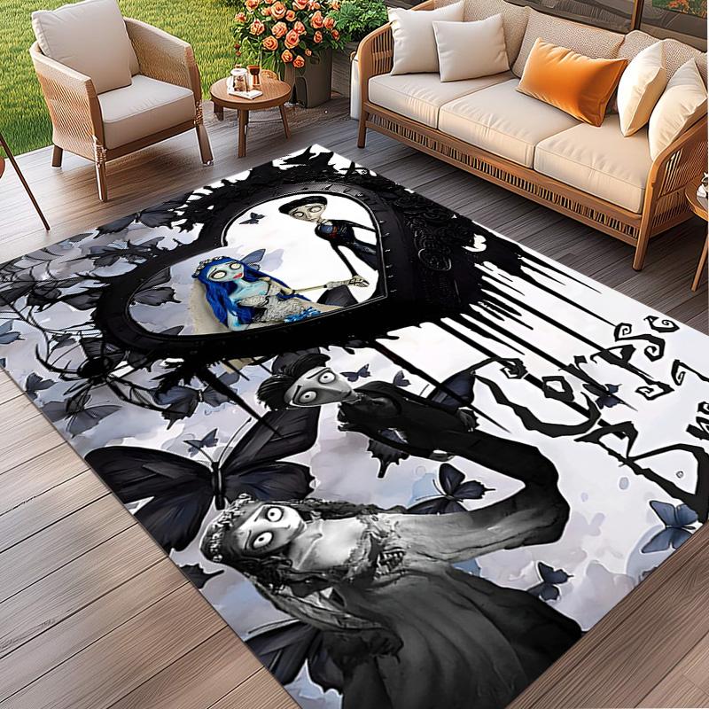 Corpse Bride Print Rug, Washable Floor Carpet, For Entryway Dorm Laundry Room Office Study, Home Decor Birthday Christmas Gift